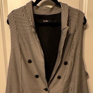 Studio by Torrid Houndstooth Double-Breasted Vest Sz 5 (5X)